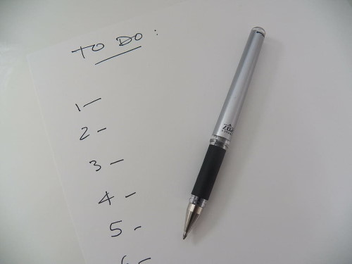 To Do list and pen