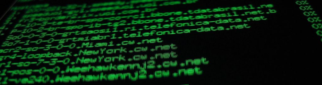 Green computer code on a black screen