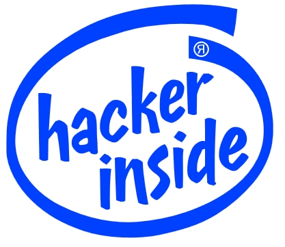 Hacker Inside logo in a blue circle