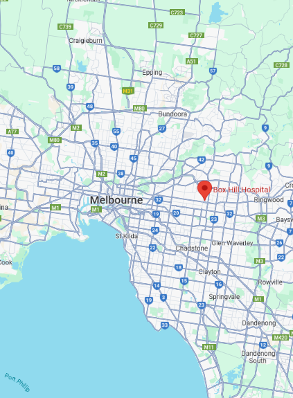 Map of Melbourne, Australis
